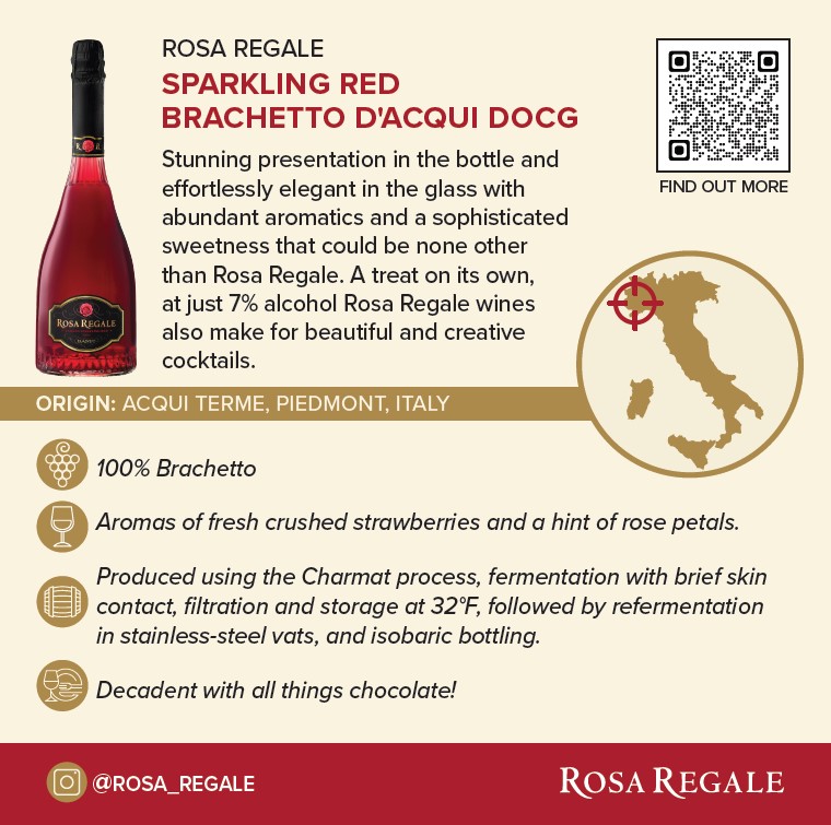 USA DOCG Wines Banfi Red Rosa Sparkling Brachetto D\'acqui Regale |